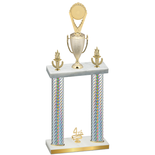 Double Silver Carbon Fiber Fourth Place Insert Trophy