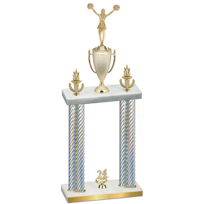 Double Silver Carbon Fiber Year Cheerleading Trophy