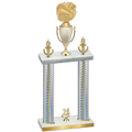 Double Silver Carbon Fiber Year Cheerleading Trophy
