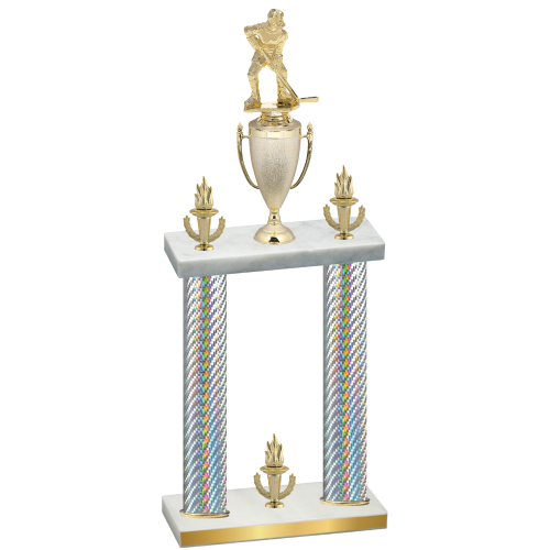 Double Silver Carbon Fiber Victory Hockey Trophy