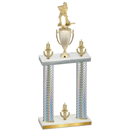 Double Silver Carbon Fiber Victory Hockey Trophy