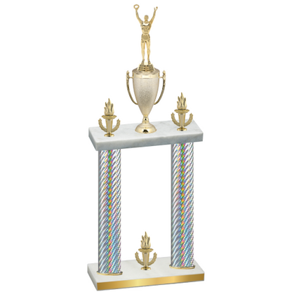 Double Silver Carbon Fiber Victory Victory Trophy