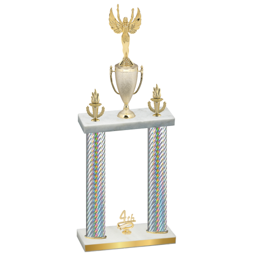 Double Silver Carbon Fiber Fourth Place Victory Trophy