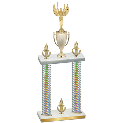 Double Silver Carbon Fiber Victory Victory Trophy