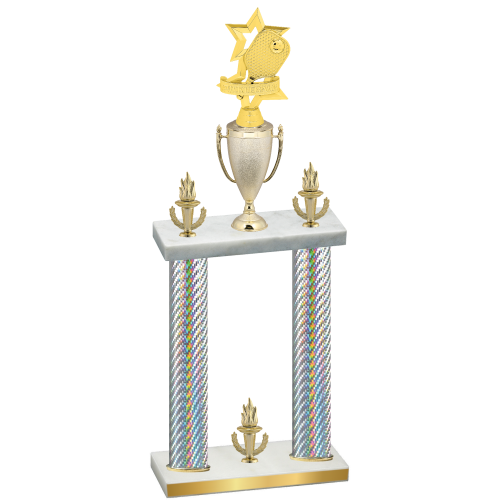 Double Silver Carbon Fiber Victory Pickleball Trophy