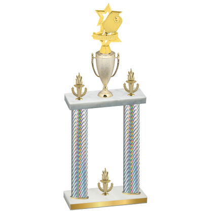 Double Silver Carbon Fiber Victory Pickleball Trophy