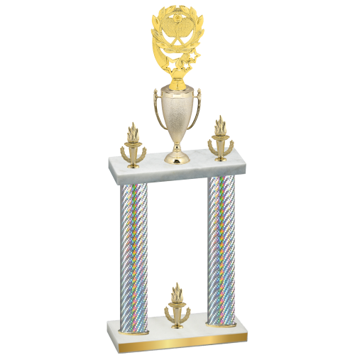 Double Silver Carbon Fiber Victory Pickleball Trophy
