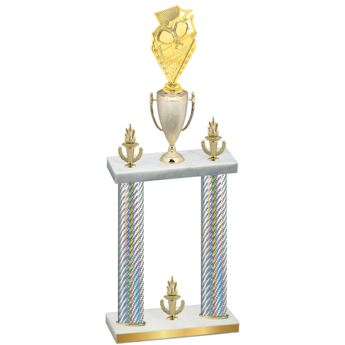 Double Silver Carbon Fiber Victory Pickleball Trophy