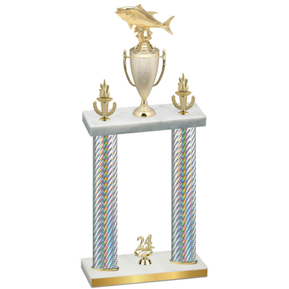 Double Silver Carbon Fiber Year Fishing Trophy