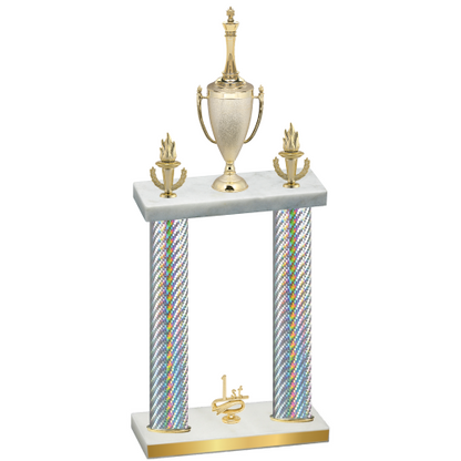 Double Silver Carbon Fiber First Place Chess Trophy