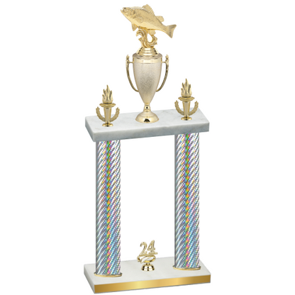 Double Silver Carbon Fiber Year Fishing Trophy