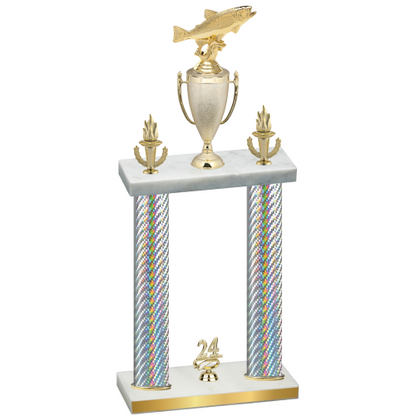 Double Silver Carbon Fiber Year Fishing Trophy