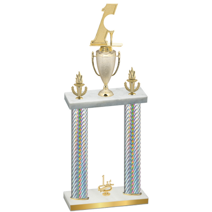 Double Silver Carbon Fiber First Place Golf Trophy