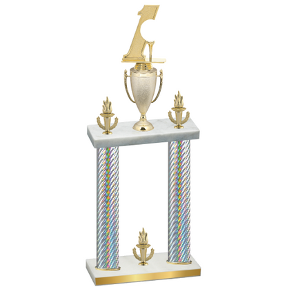 Double Silver Carbon Fiber Victory Golf Trophy