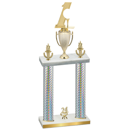Double Silver Carbon Fiber Year Golf Trophy