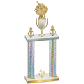 Double Silver Carbon Fiber Fourth Place Baseball Trophy