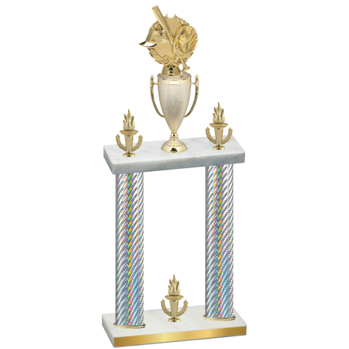 Double Silver Carbon Fiber Victory Baseball Trophy
