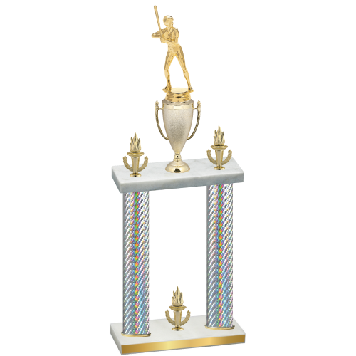 Double Silver Carbon Fiber Victory Softball Trophy