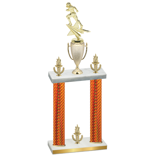 Double Orange Carbon Fiber Victory Football Trophy