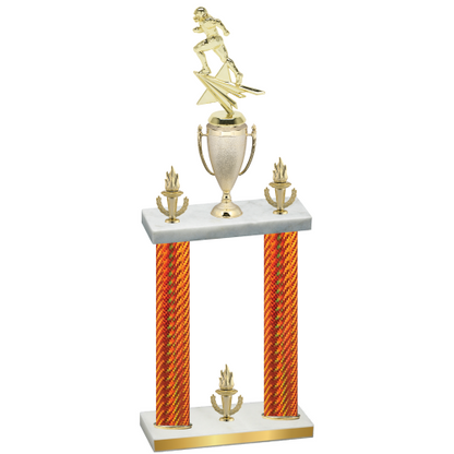 Double Orange Carbon Fiber Victory Football Trophy