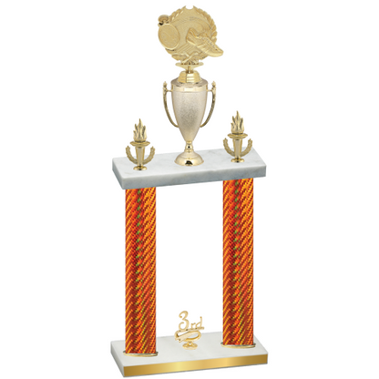Double Orange Carbon Fiber Third Place Running Trophy
