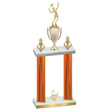 Double Orange Carbon Fiber Second Place Tennis Trophy