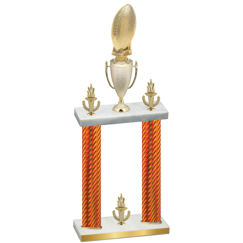 Double Orange Carbon Fiber Victory Football Trophy