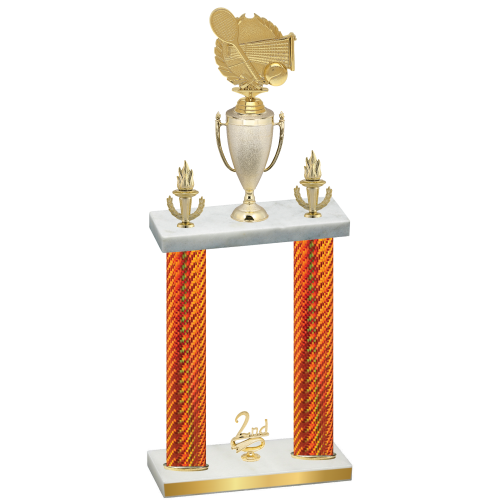 Double Orange Carbon Fiber Second Place Tennis Trophy
