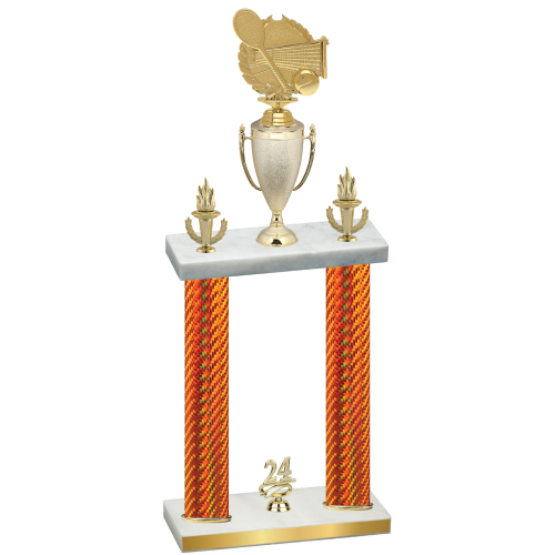 Double Orange Carbon Fiber Year Tennis Trophy