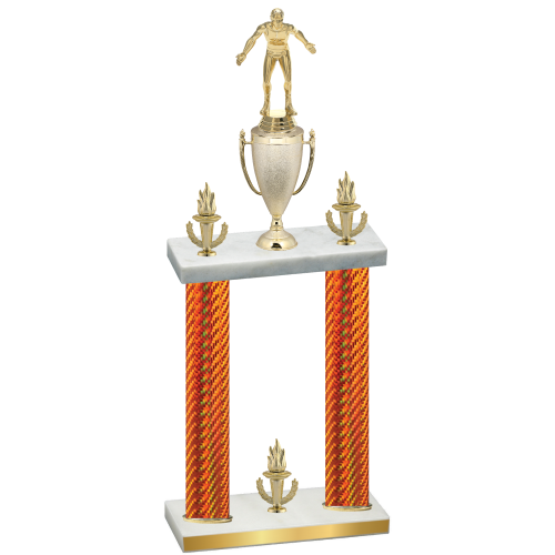 Double Orange Carbon Fiber Victory Wrestling Trophy