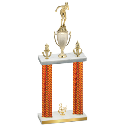Double Orange Carbon Fiber Third Place Tennis Trophy
