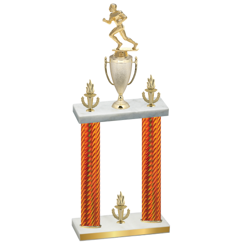 Double Orange Carbon Fiber Victory Football Trophy