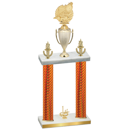 Double Orange Carbon Fiber First Place Swimming Trophy