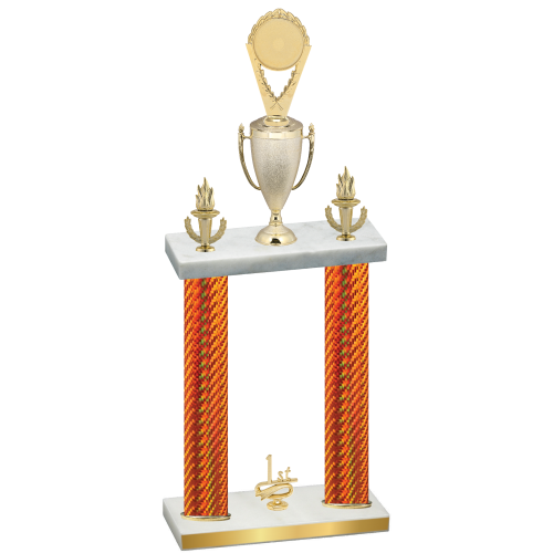 Double Orange Carbon Fiber First Place Insert Trophy