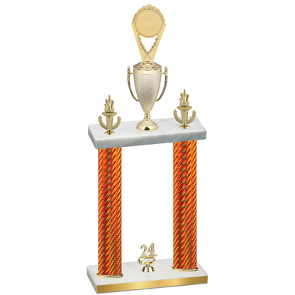Double Orange Carbon Fiber Year Insert Trophy