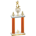 Double Orange Carbon Fiber Fourth Place Hockey Trophy