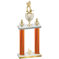 Double Orange Carbon Fiber Fourth Place Hockey Trophy