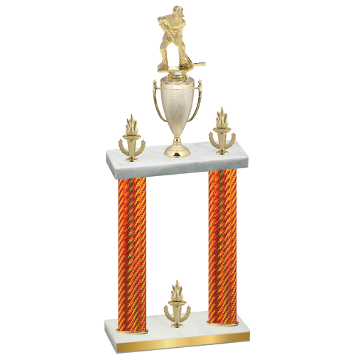 Double Orange Carbon Fiber Victory Hockey Trophy
