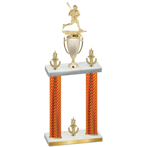 Double Orange Carbon Fiber Victory Lacrosse Trophy