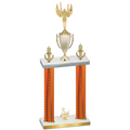 Double Orange Carbon Fiber Third Place Victory Trophy