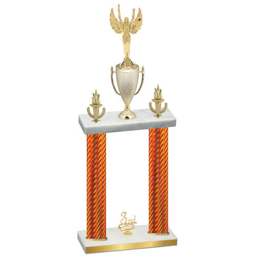 Double Orange Carbon Fiber Third Place Victory Trophy