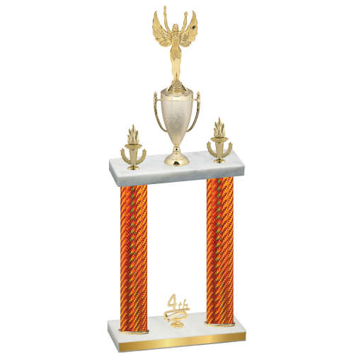 Double Orange Carbon Fiber Fourth Place Victory Trophy