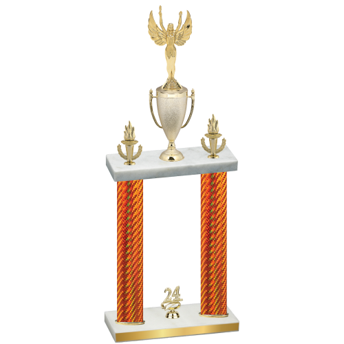 Double Orange Carbon Fiber Year Victory Trophy
