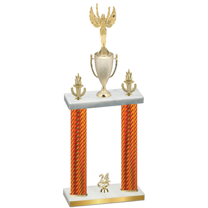 Double Orange Carbon Fiber Year Victory Trophy