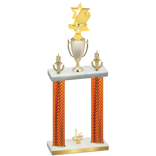 Double Orange Carbon Fiber First Place Pickleball Trophy
