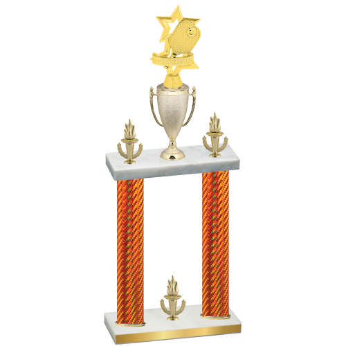 Double Orange Carbon Fiber Victory Pickleball Trophy