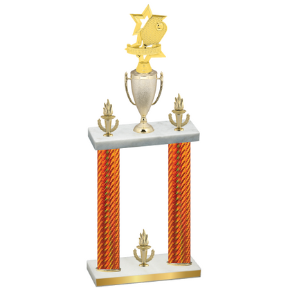 Double Orange Carbon Fiber Victory Pickleball Trophy