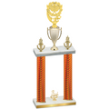 Double Orange Carbon Fiber Third Place Pickleball Trophy