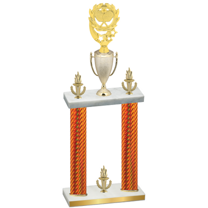 Double Orange Carbon Fiber Victory Pickleball Trophy