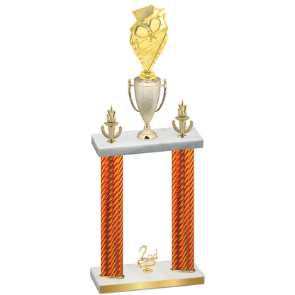 Double Orange Carbon Fiber Second Place Pickleball Trophy